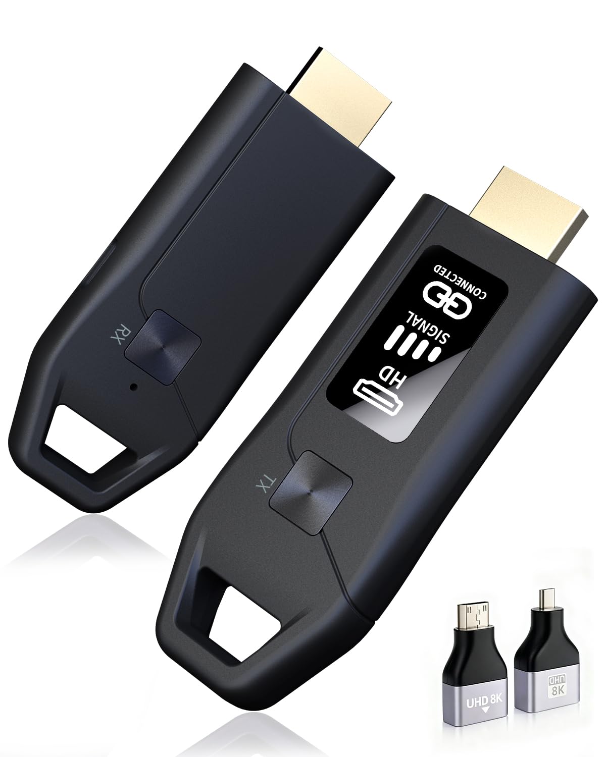 CONNIORA front view of transmitter and receiver showing compact design and tidy setup benefit