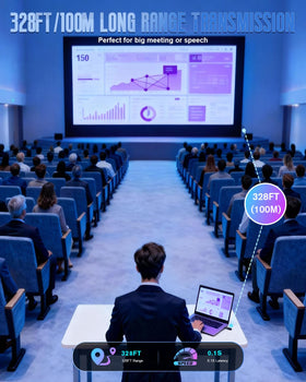CONNIORA in use with a projector during presentation for cable-free conferencing benefit