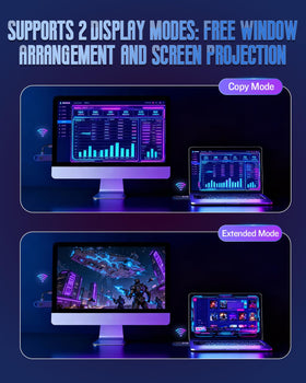 CONNIORA mirroring laptop to TV showing effortless screen sharing benefit