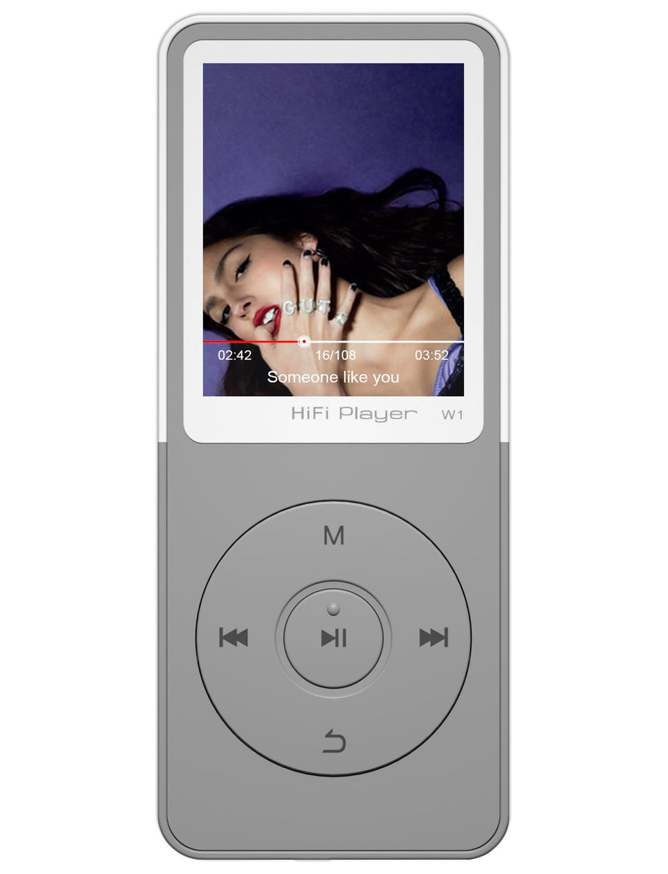 CONODO MP3 Player front screen enables easy navigation and quick library access.