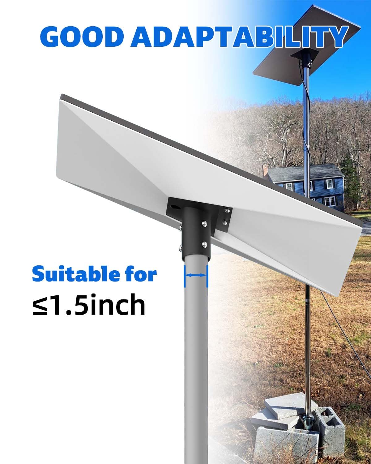 CONPEX Starlink adapter mounted on wall with 20-degree tilt option