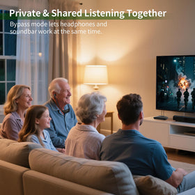 Conqier optical bypass connects to soundbar for shared audio