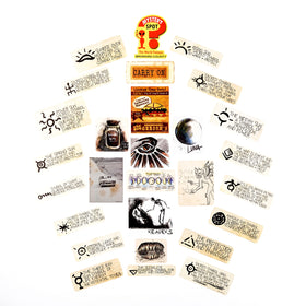 CON*QUEST stickers on water bottle lifestyle shot for durable everyday use