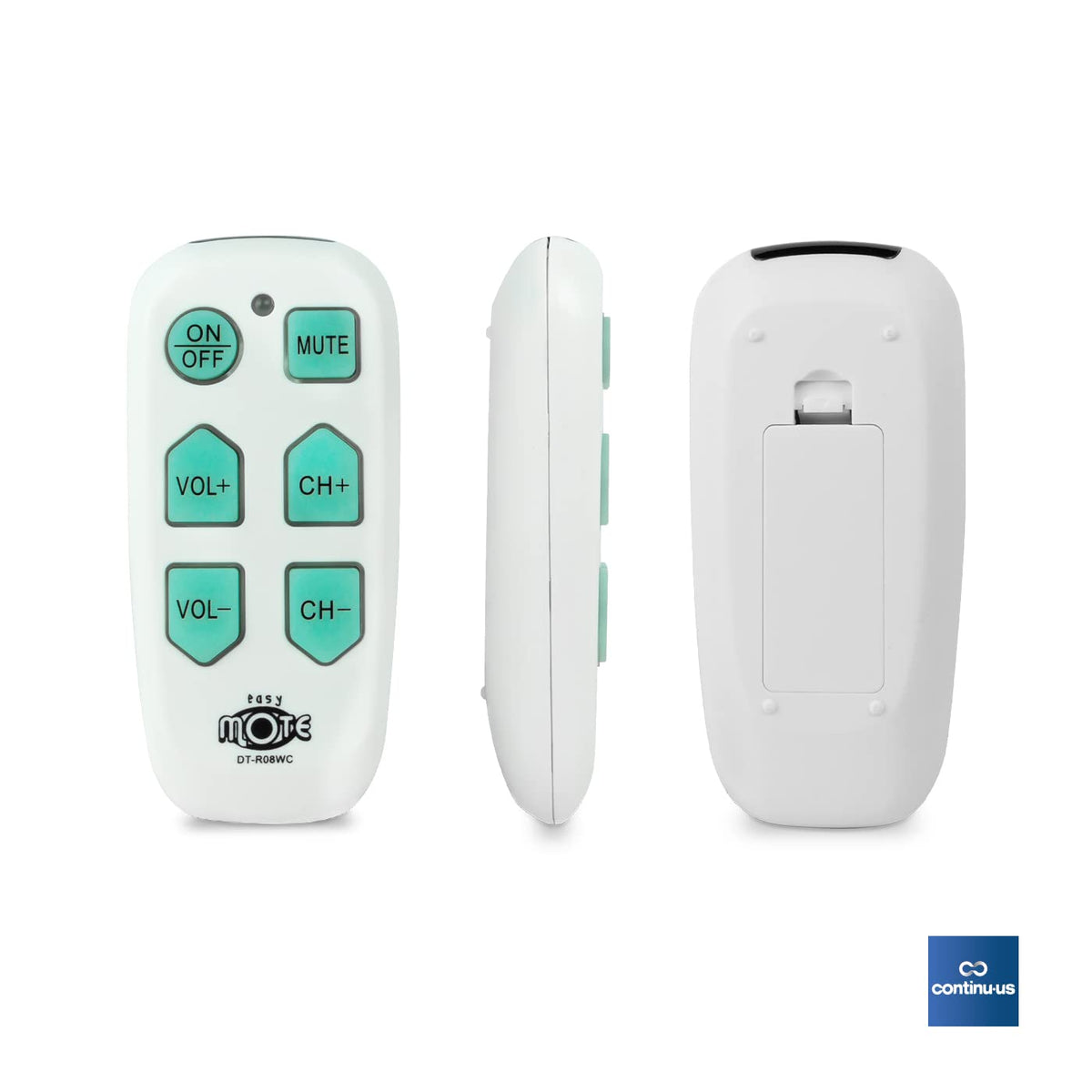 Continuus EasyMote big-button design simplifies remote use for seniors.