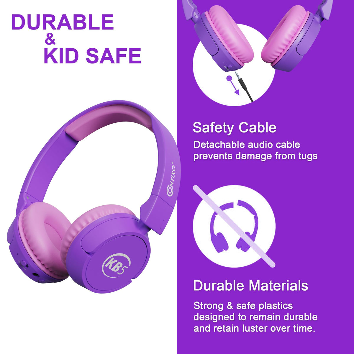 Contixo KB5 3.5mm wired port for wired listening