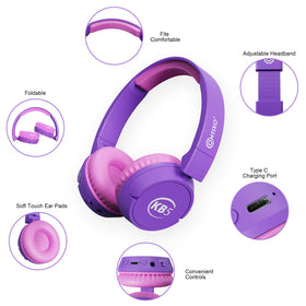Contixo KB5 cushioned ear pads for comfort during travel