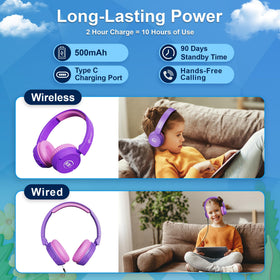 Contixo KB5 purple white finish for stylish kids headphones