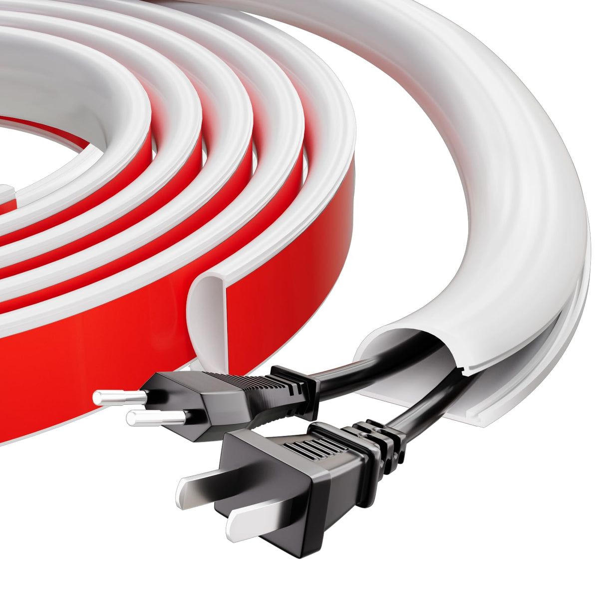 Conwang 78-inch silicone cord hider hides TV cables for a cleaner living room.