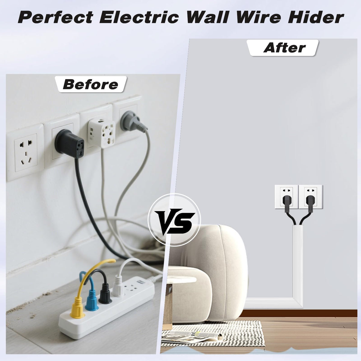 Conwang cord concealer for 2-3 cords simplifies setup around wall-mounted TVs.