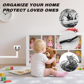 Conwang under-desk cord management keeps desk areas tidy and safer for pets.