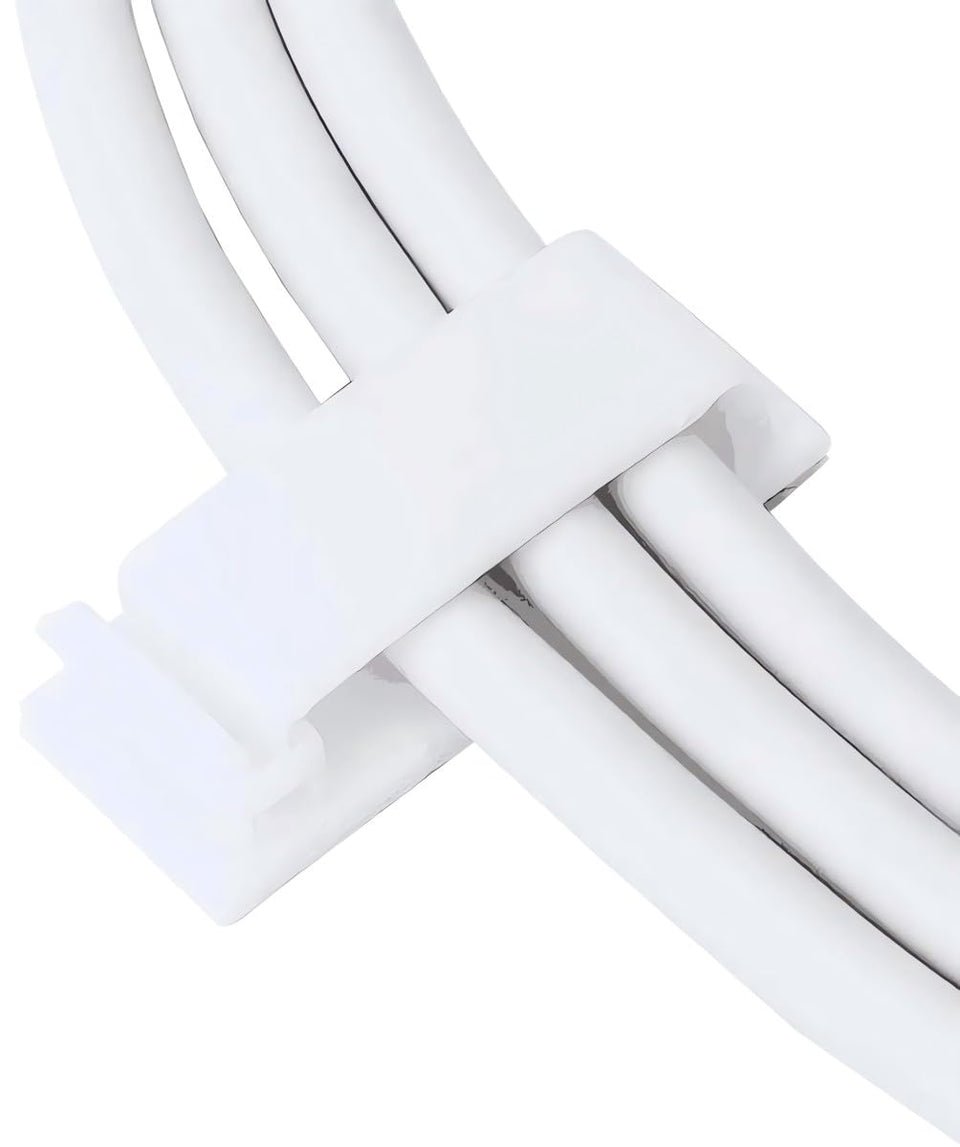 Conwork front packaging showing 50 white cable clips and clear benefits