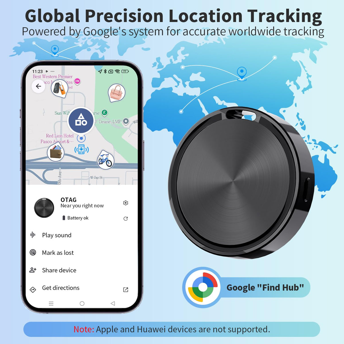CooAoo Lost Mode sends location alerts when items go missing.