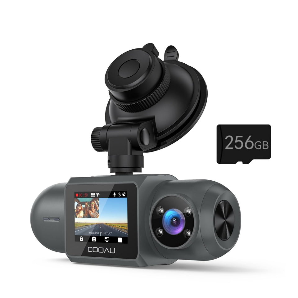 COOAU D30S 4K front camera captures wide view for clear road signs.