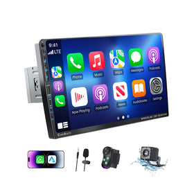 COOCOM 9-inch din car stereo with wireless CarPlay for smooth navigation