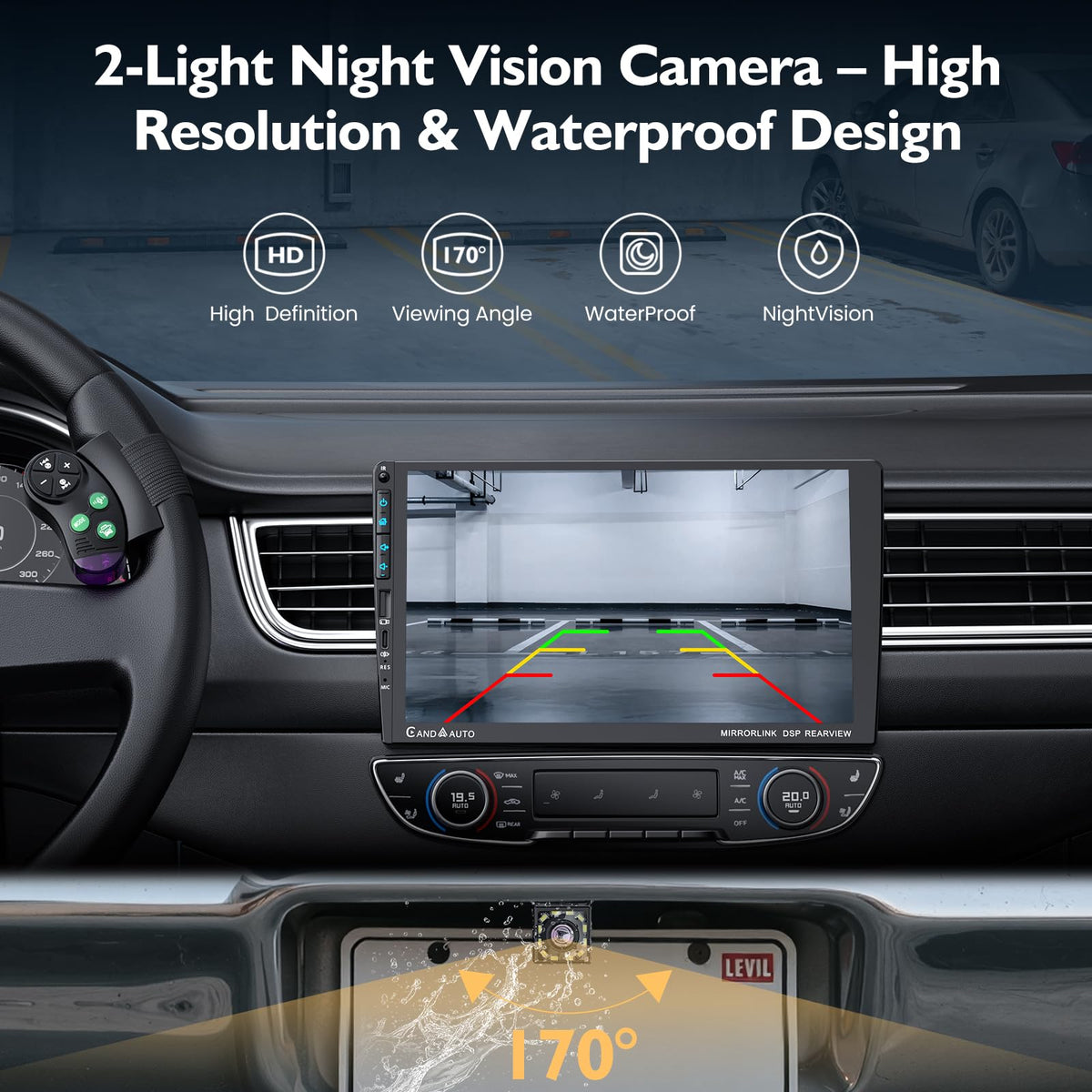 COOCOM 1080p backup camera with night vision improves reversing safety