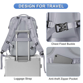 coofay traveler using the backpack at an airport for hands-free travel