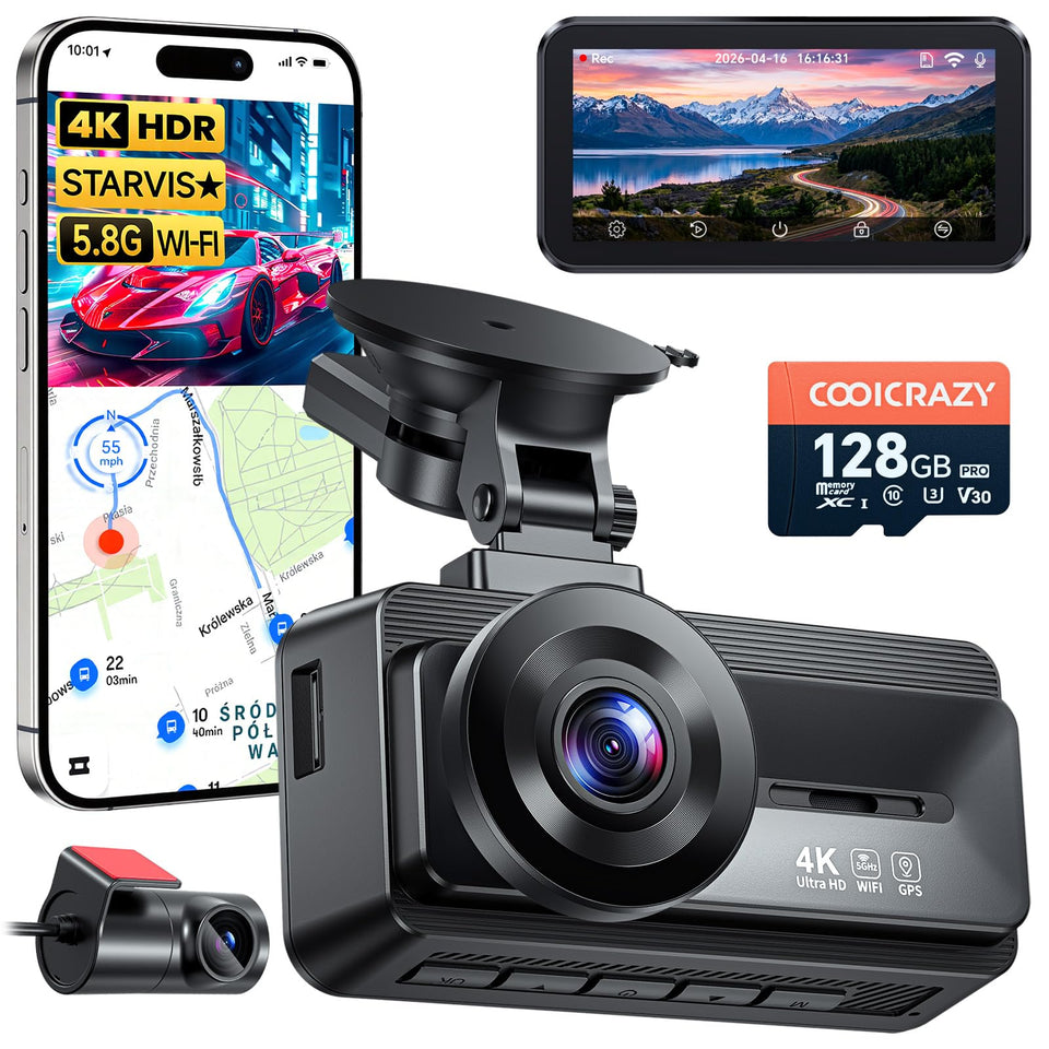 Coolcrazy 4K front dash cam delivers wide footage for clear license plates