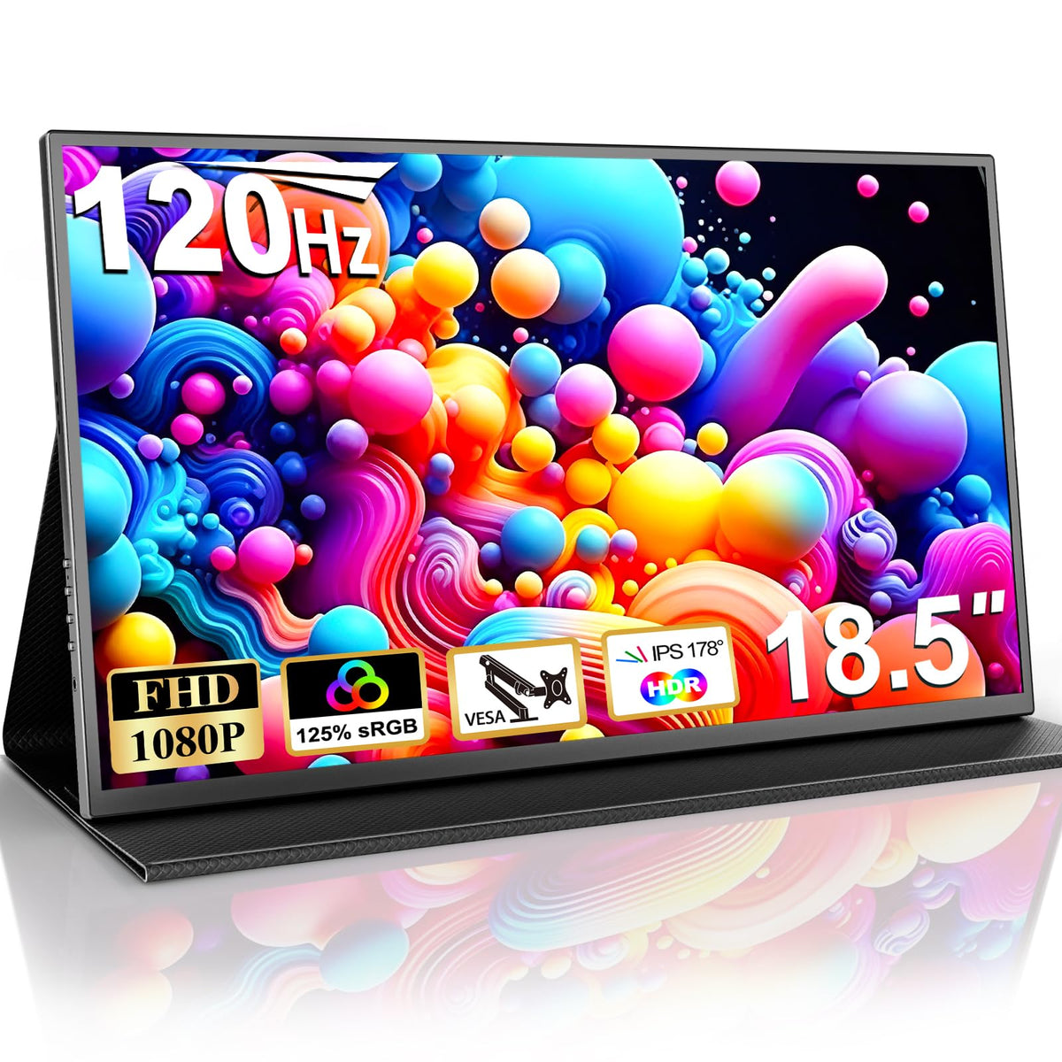 COOLHOOD 18.5-Inch portable monitor front view with vibrant colors for mobile work