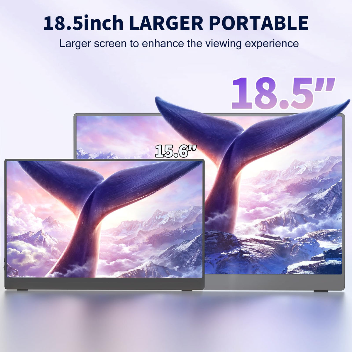 COOLHOOD 18.5-Inch monitor HDMI port connects to laptops and consoles