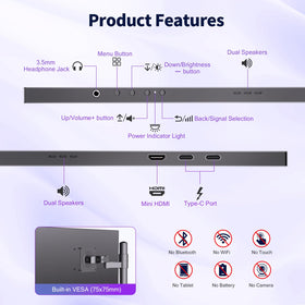 COOLHOOD 18.5-Inch monitor smart cover protects screen during travel