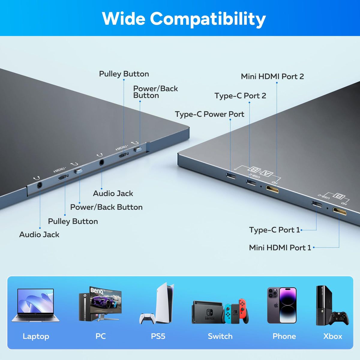 COOLHOOD built-in stereo speakers give convenient audio on the go.