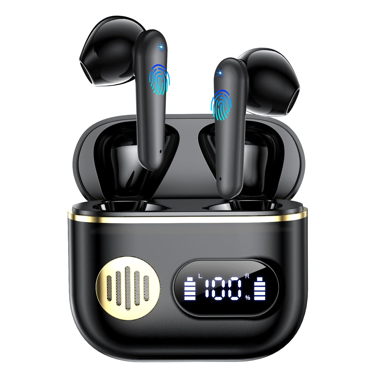 CoolJumper Buds LED Display shows real-time battery levels for hassle-free listening