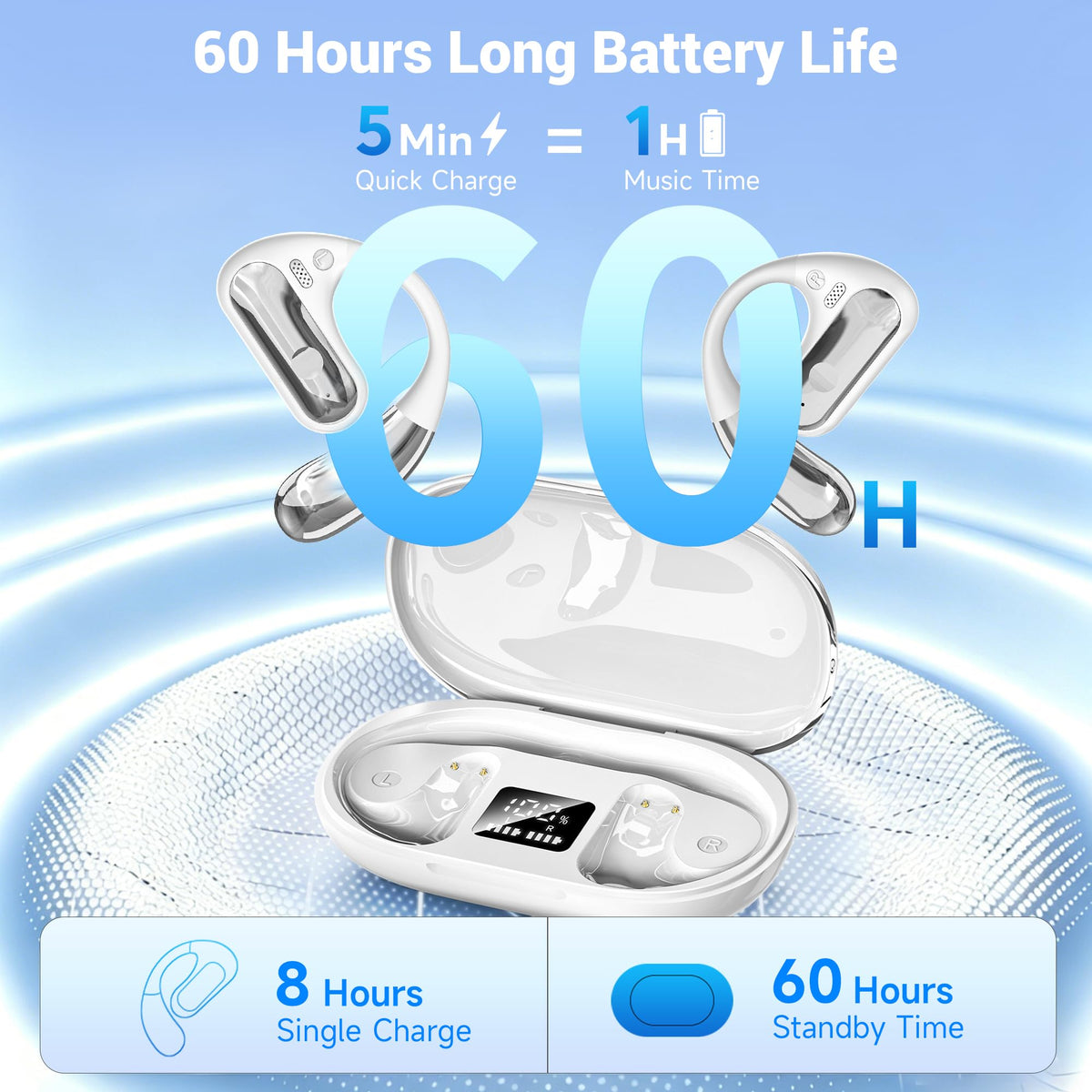 CoolJumper Open Ear Headphones ergonomic ear-hooks provide secure fit during workouts.