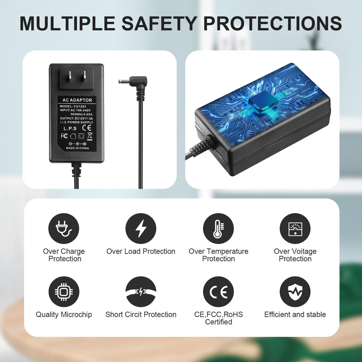 COOLM 6.6 ft DC cable length shown for flexible desk setup.