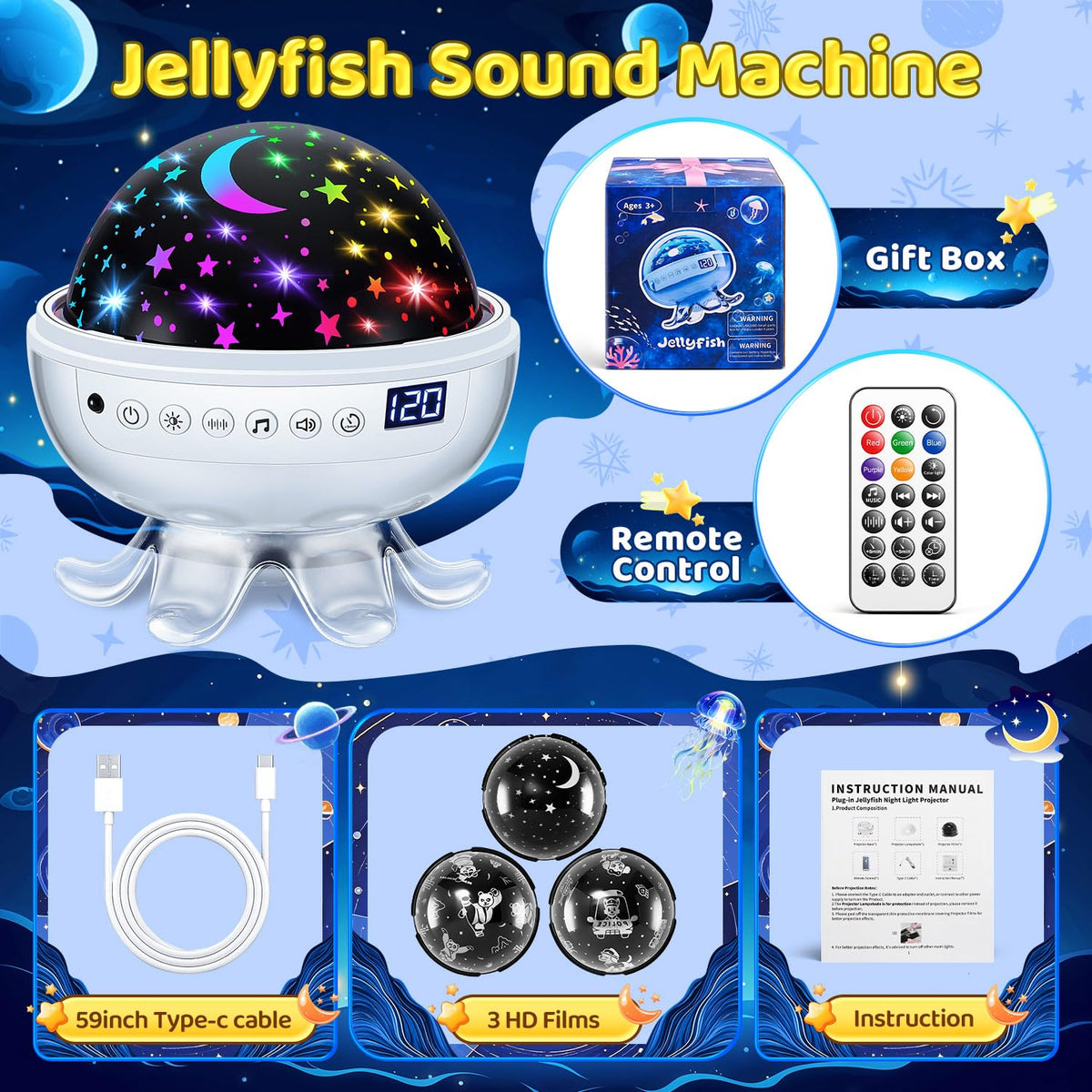 COOLNIGHT USB port and warranty label highlighting certified safety