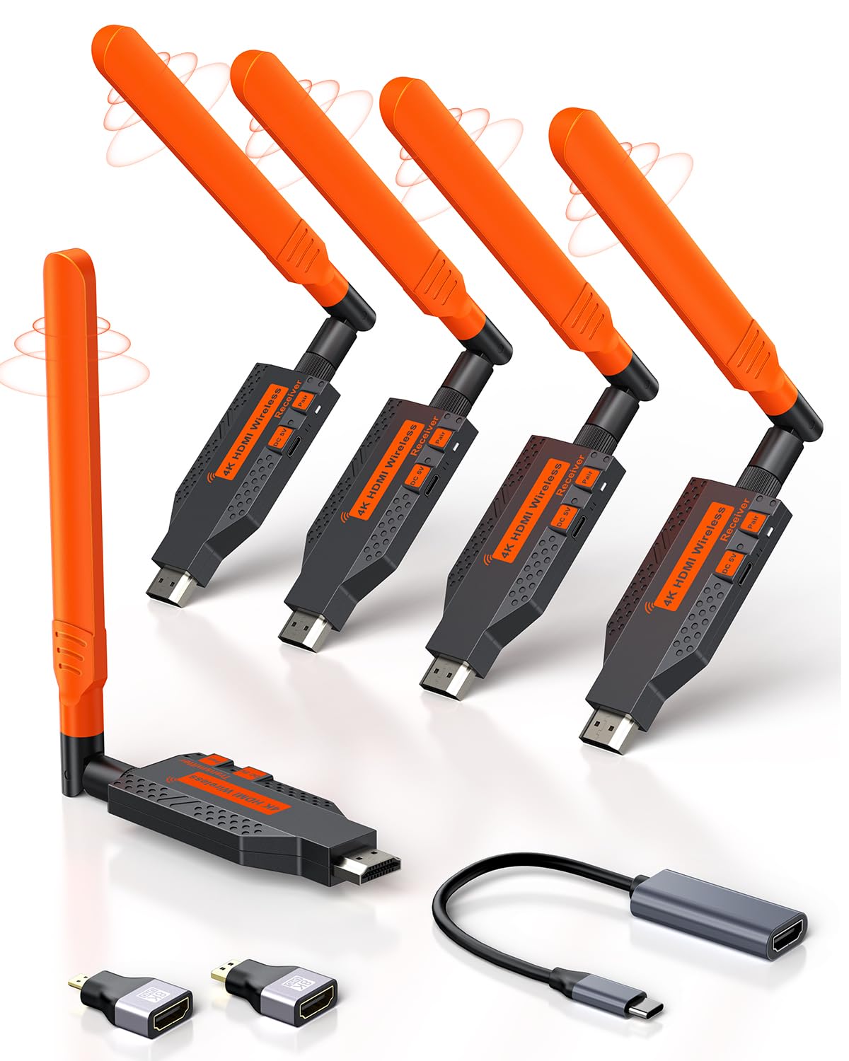 Coolpie transmitter shows wireless HDMI setup for a clutter-free living room