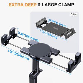 Height and angle are easily adjusted for comfortable viewing on the go.
