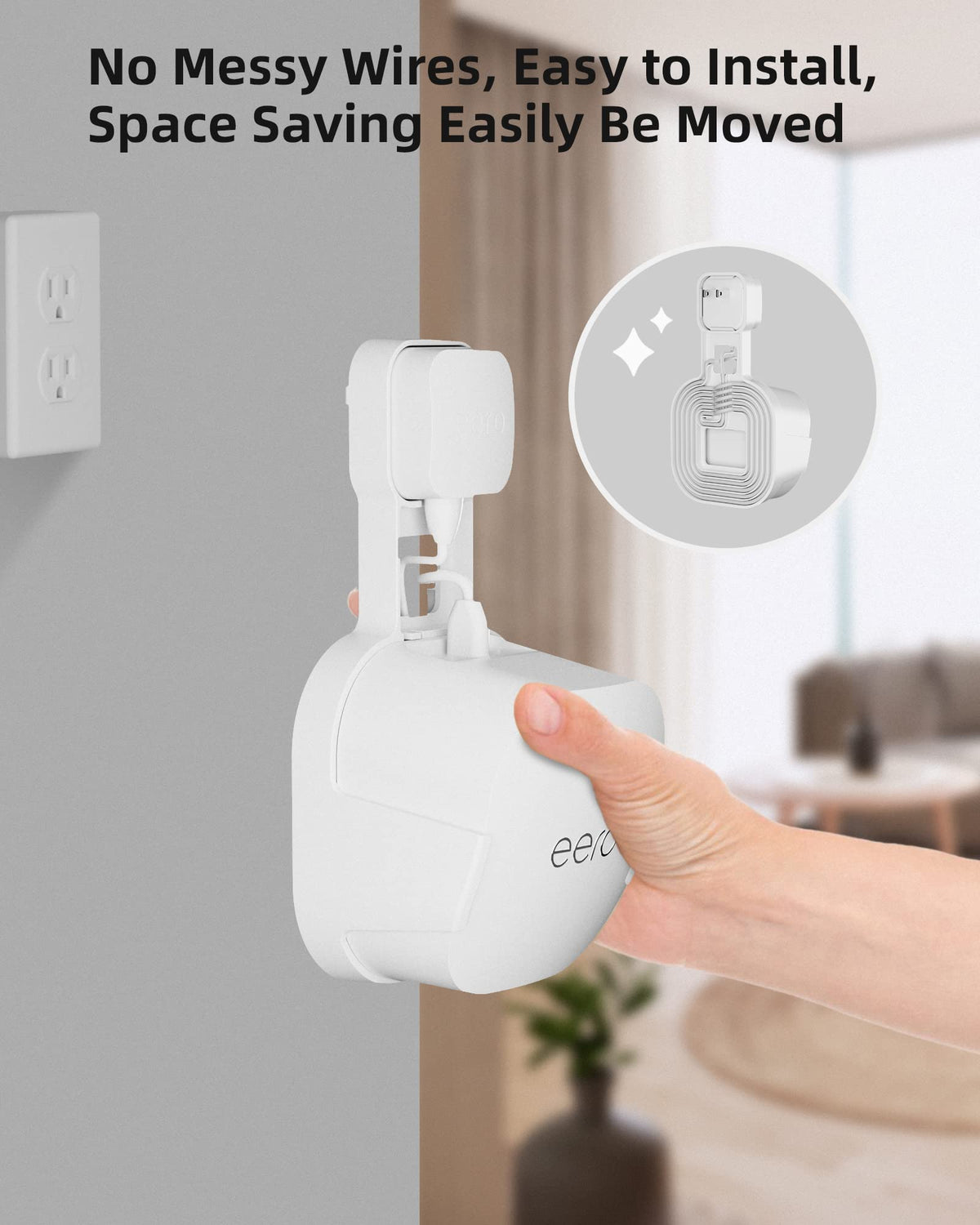 COOLWUFAN clean, sleek plastic finish complements eero aesthetics on any wall.