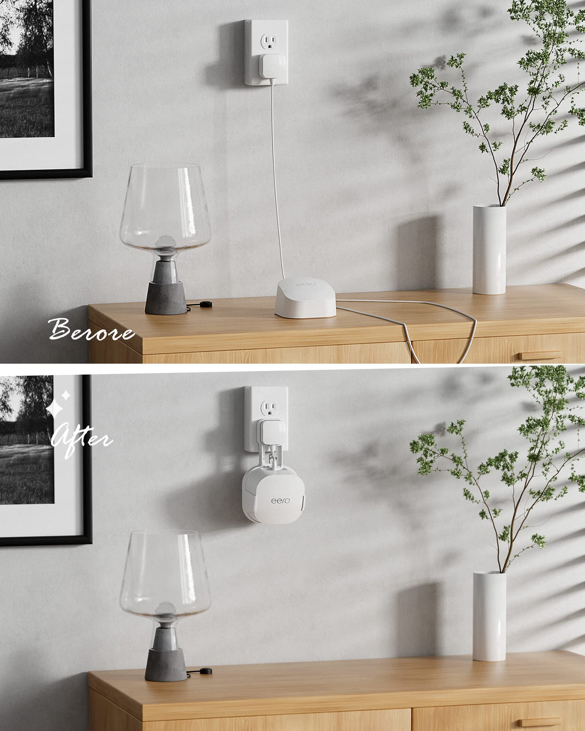 COOLWUFAN eero wall mount allows easy room-to-room relocation.