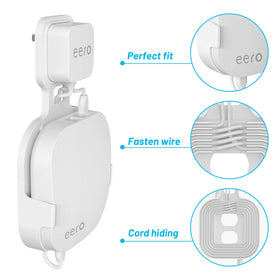 COOLWUFAN eero wall mount installed on wall near a socket