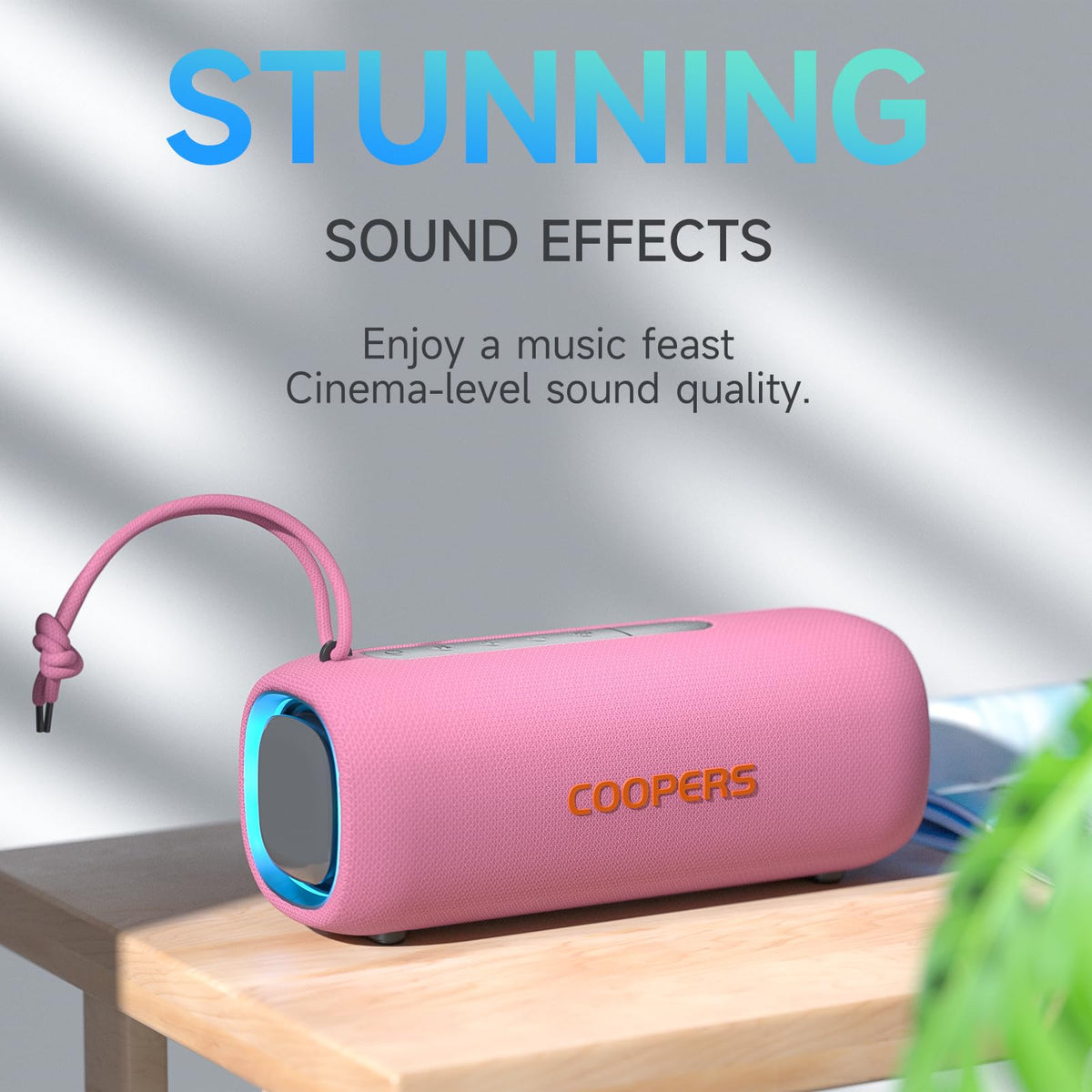 Coopers speaker pair-ready setup for immersive 360-degree stereo experience.