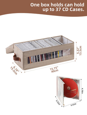Coorganisers CD box with dustproof lid keeps discs clean and protected