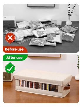 Coorganisers CD storage box holds up to 148 CDs per box for organized catalogs