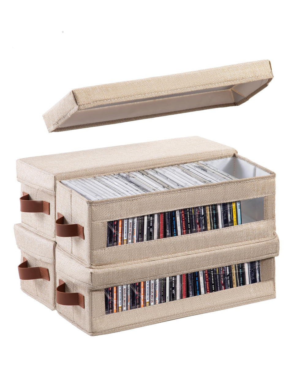 Coorganisers CD storage box with visible window for quick content identification