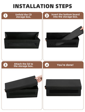 Coorganisers foldable and stackable design saves space while organizing media.