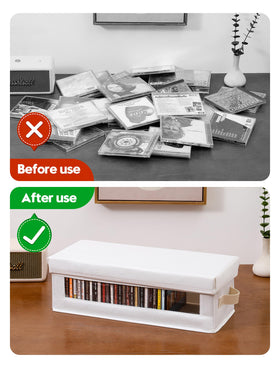 Coorganisers stackable 4-pack keeps your media organized without taking extra space.
