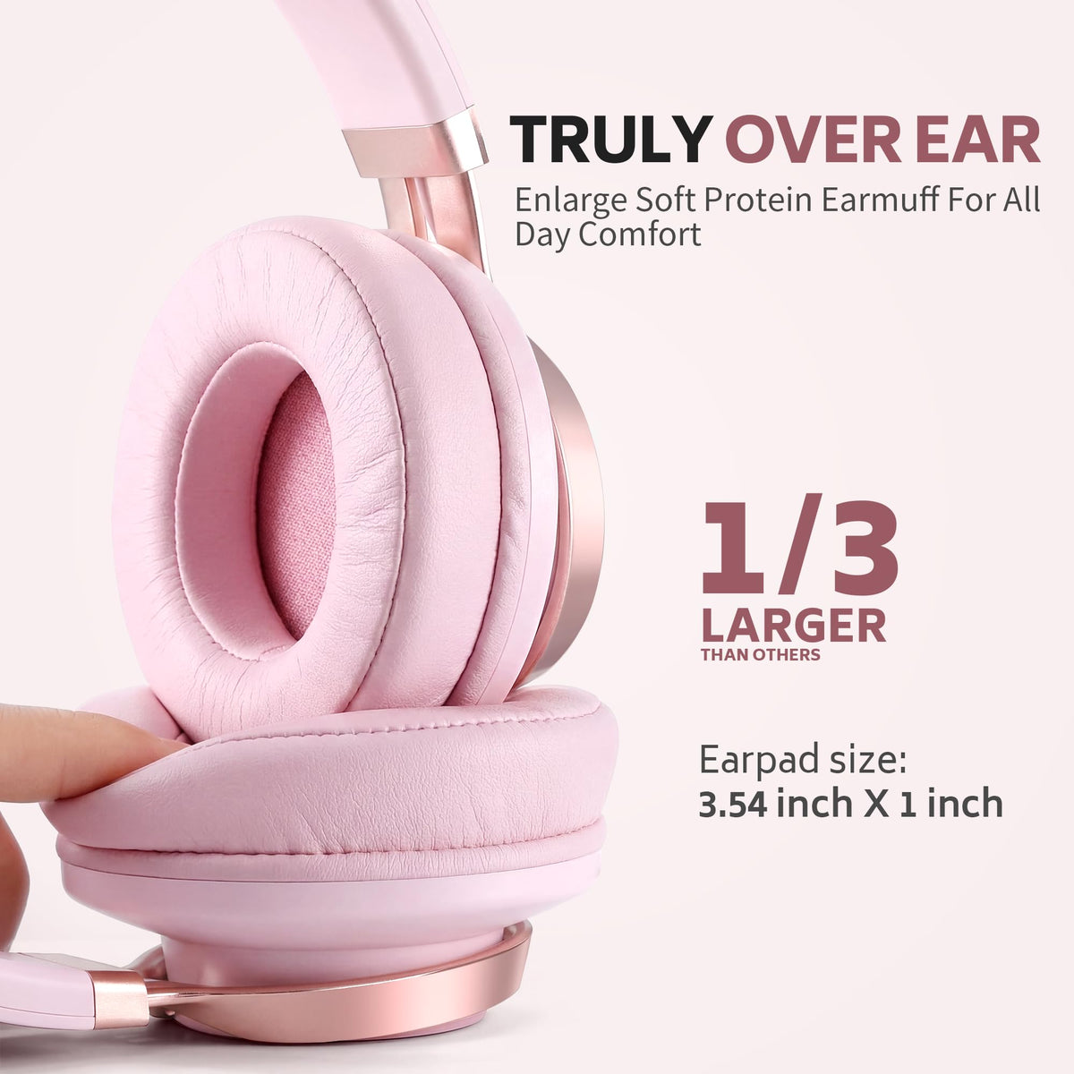 COOSII close-up of plush protein-leather ear cushion for long comfort