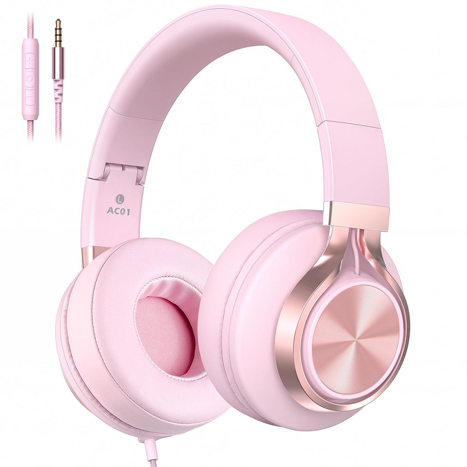 COOSII front view in pink showing headset design and comfortable fit