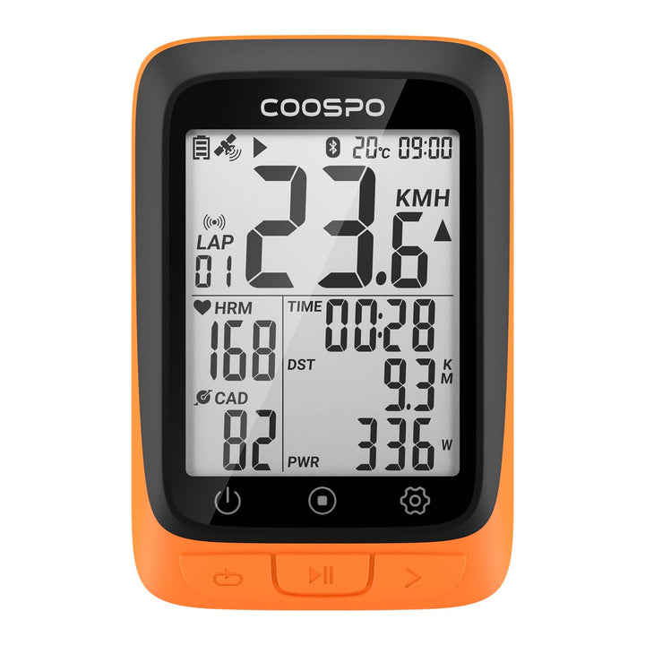 CooSpo BC107 front display showing clear ride data for quick glance benefit