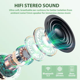 COOTIMOCK cat earbuds 30H playtime supports long study sessions and commutes.