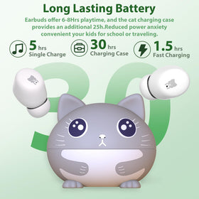 COOTIMOCK cat earbuds charging case keeps power ready for school and travel.