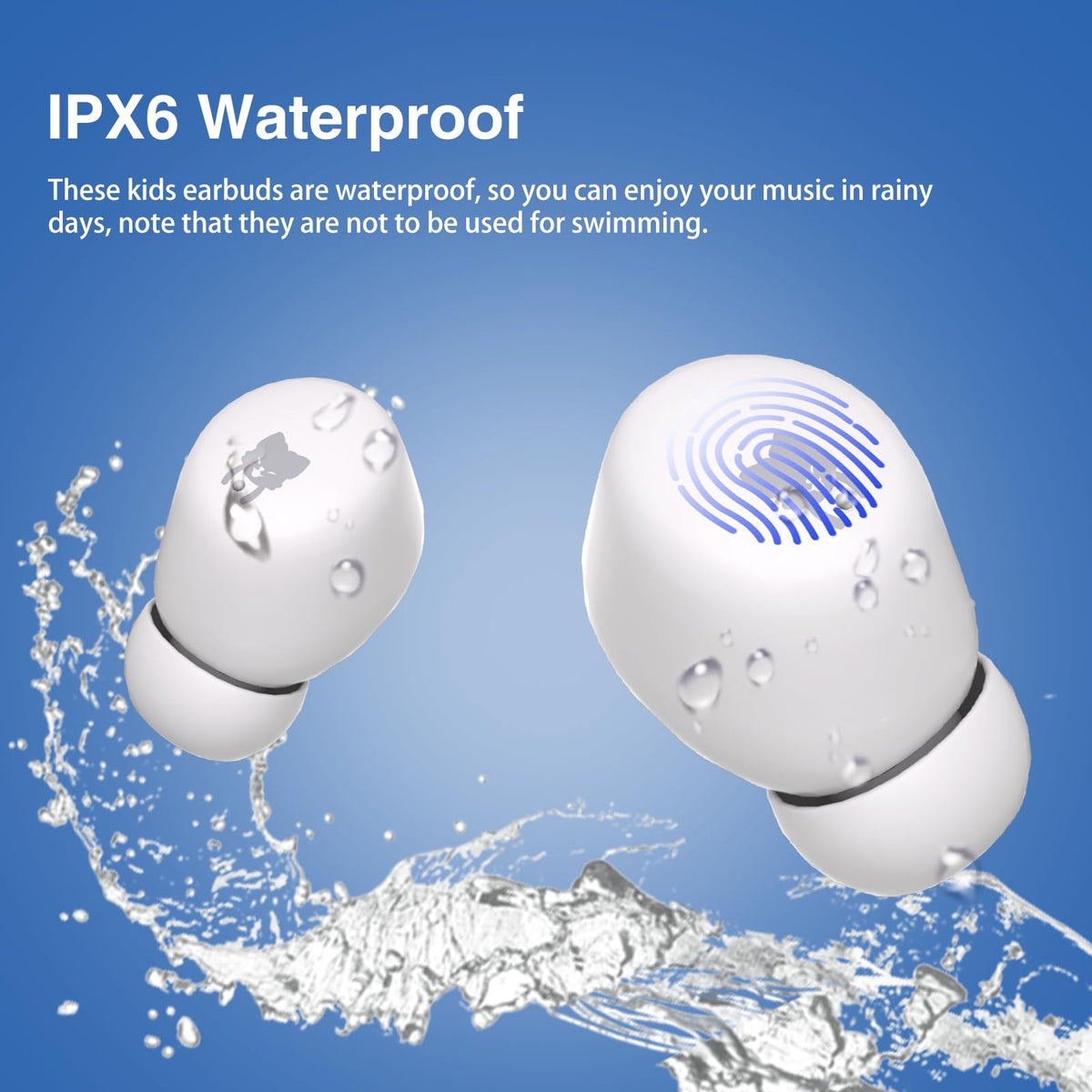 COOTIMOCK Kids Earbuds with built‑in mic and touch controls for easy calls