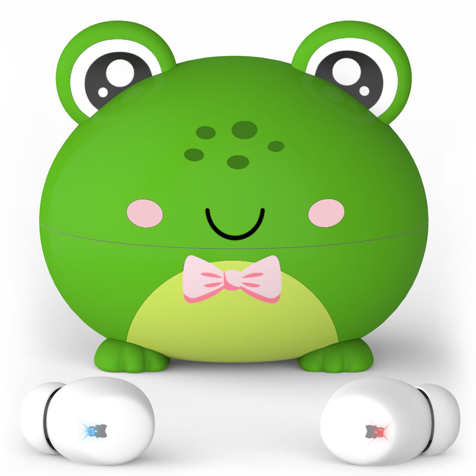 COOTIMOCK Kids earbuds with frog design for playful comfort