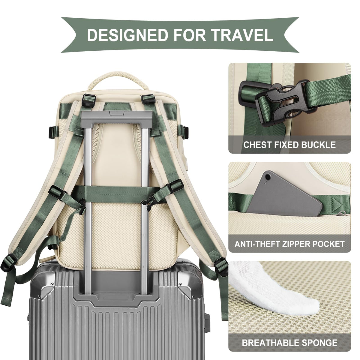 coowoz strap and padding closeup offering breathable comfort on long carries