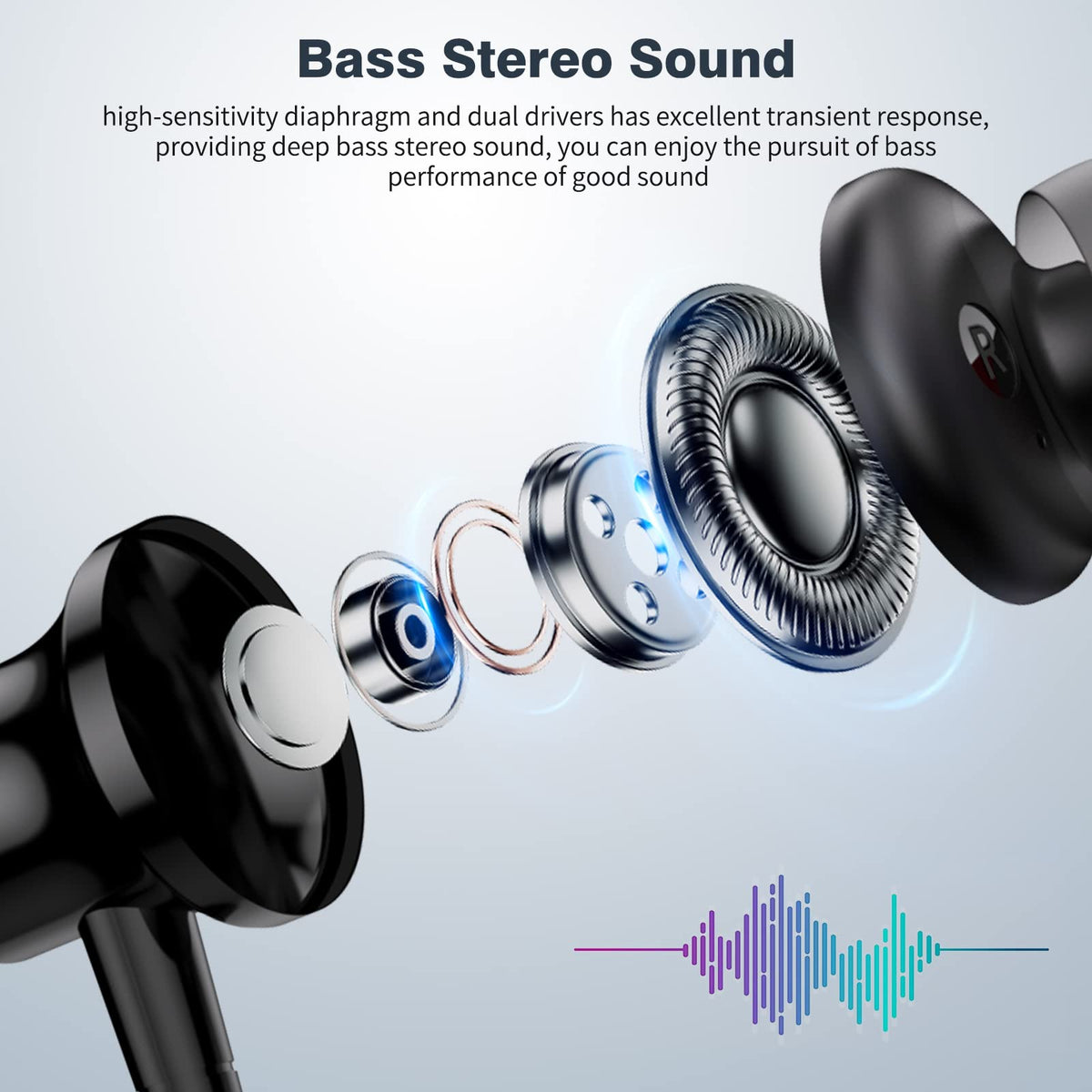 COOYA inline microphone and buttons, enables hands‑free control and calls
