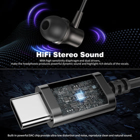 COOYA inline microphone and controls close-up for hands-free call convenience